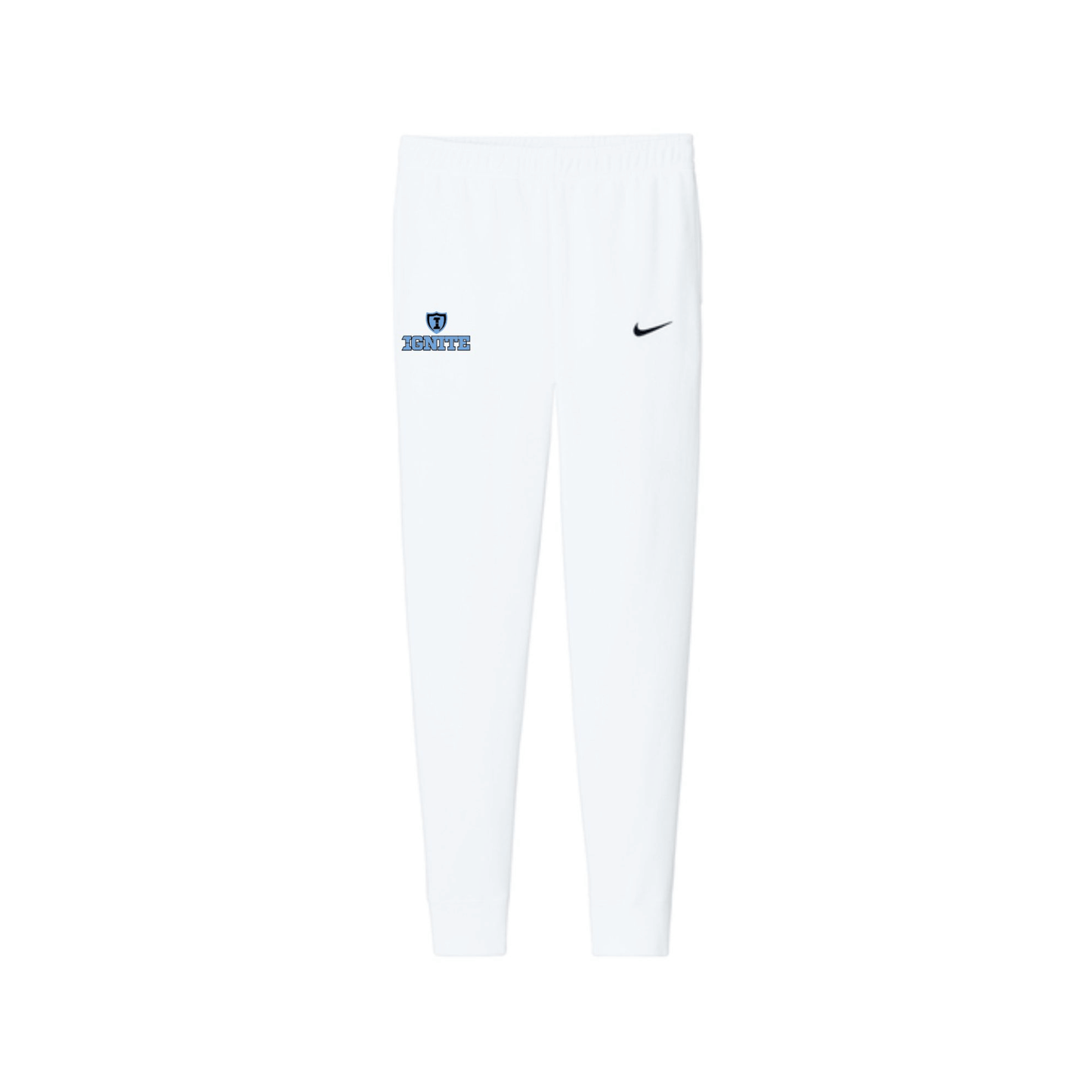White leggings with a logo on a white background